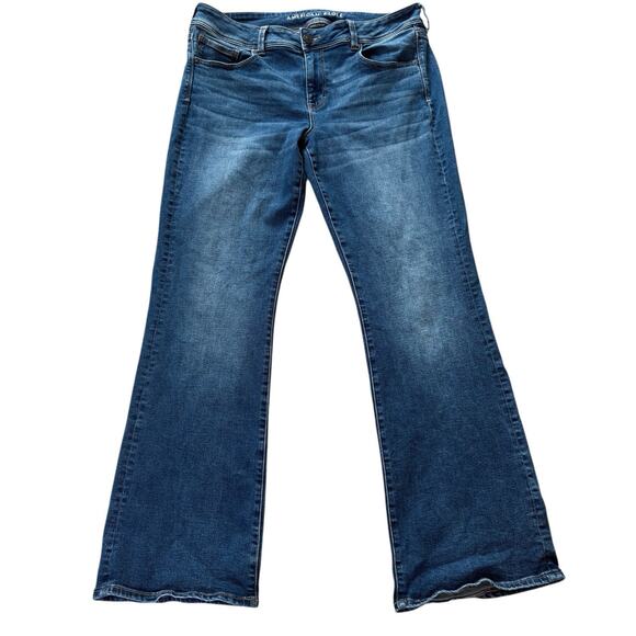 American Eagle Kick Boot Jeans Women's Size 16 Super Stretch Blue Denim - Picture 1 of 7